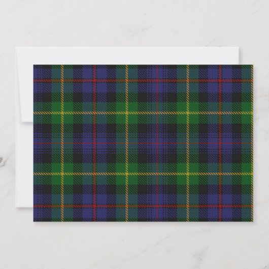 Vintage bruiloft, Tartan Farquharson patroon Kaart (Achterkant)
