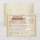 vintage BRUILOFT telegrammen Kaart (Voorkant / Achterkant)