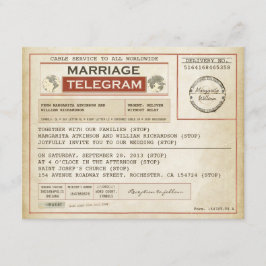 vintage BRUILOFT telegrammen Kaart