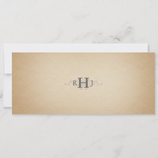 Vintage bruiloft ticket uitnodiging (Achterkant)