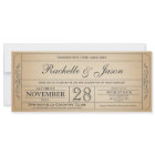 Vintage bruiloft ticket uitnodiging