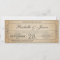 Vintage bruiloft ticket uitnodiging