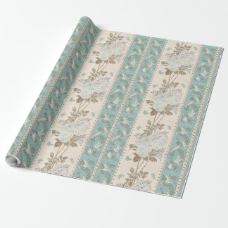 Vintage bruiloft turquoise bloemenduiven vlinders cadeaupapier