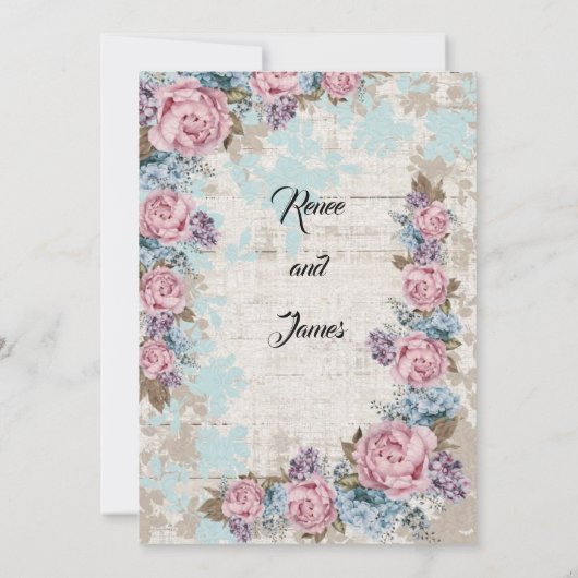 VINTAGE BRUILOFT UITNODIGEN KAART (Achterkant)