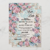 VINTAGE BRUILOFT UITNODIGEN KAART (Voorkant / Achterkant)