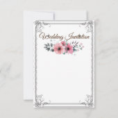 vintage bruiloft-uitnodiging bedankkaart (Achterkant)