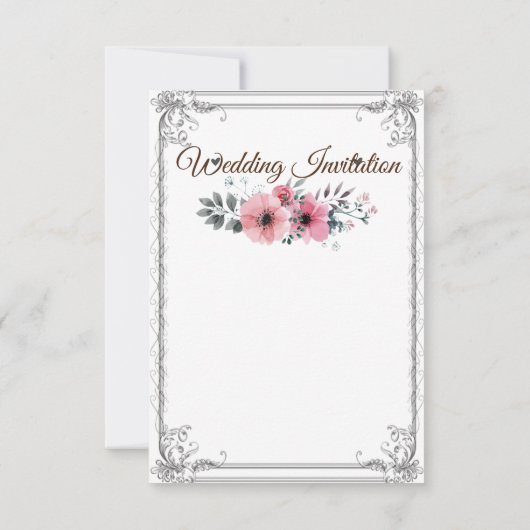 vintage bruiloft-uitnodiging bedankkaart (Achterkant)