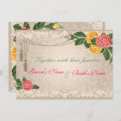 Vintage bruiloft-uitnodiging kaart (Voorkant / Achterkant)