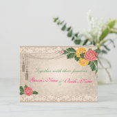 Vintage bruiloft-uitnodiging kaart (Staand voorkant)