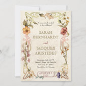 Vintage bruiloft uitnodigingen Art Nouveau Deco (Voorkant)