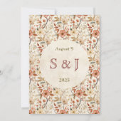 Vintage bruiloft uitnodigingen Art Nouveau Deco (Achterkant)