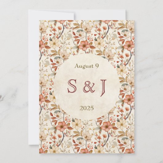 Vintage bruiloft uitnodigingen Art Nouveau Deco (Achterkant)