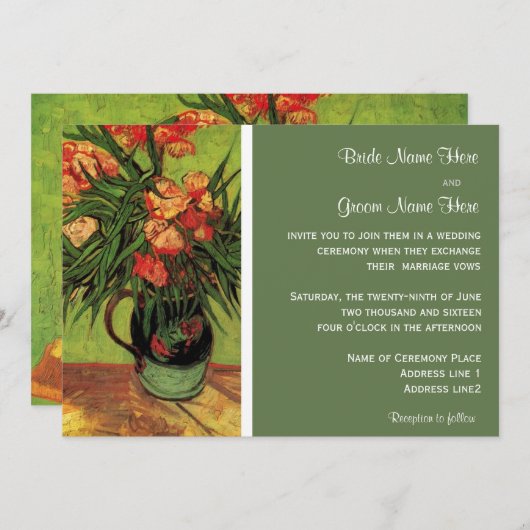 Vintage bruiloft uitnodigingen Vincent van Gogh (Voorkant / Achterkant)