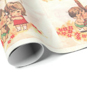 Vintage bruiloft Verloving Jubileum speels Cadeaupapier (Rol Hoek)