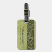 Vintage bruiloft, Victoriaans bloemenrol Bagagelabel (Voorkant verticaal)