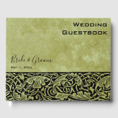 Vintage bruiloft, Victoriaans bloemenrol Gastenboek (Voorkant)