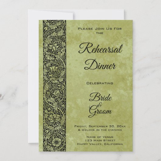 Vintage bruiloft, Victoriaans bloemenrol Kaart (Voorkant)