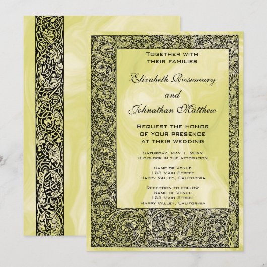 Vintage bruiloft, Victoriaans bloemenrol Kaart (Voorkant / Achterkant)