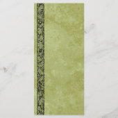 Vintage bruiloft, Victoriaans bloemenrol Menu (Achterkant)