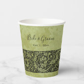 Vintage bruiloft, Victoriaans bloemenrol Papieren Bekers (Voorkant)