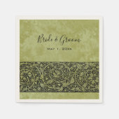 Vintage bruiloft, Victoriaans bloemenrol Servet (Voorkant)