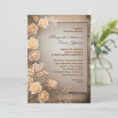 Vintage bruiloft Victoriaans rozen Uitnodigingen (Staand voorkant)