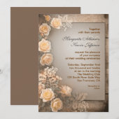 Vintage bruiloft Victoriaans rozen Uitnodigingen (Voorkant / Achterkant)