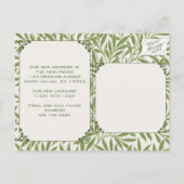 Vintage bruiloft, Victoriaans wilg bladeren patroo Briefkaart (Achterkant)