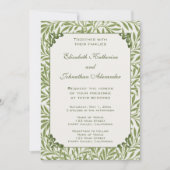 Vintage bruiloft, Victoriaans wilg bladeren patroo Kaart (Voorkant)