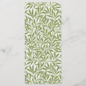 Vintage bruiloft, Victoriaans wilg bladeren patroo Menu (Achterkant)