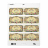 Vintage bruiloft wijn, waterfles etiket (Full Sheet)