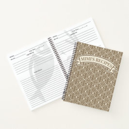 Vintage Bruine Damast Keuken Recept  Notitieboek