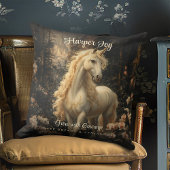 Vintage Bruine en Roze Eenhoorn Bos Paard Kussen