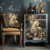 Vintage Bruine en Roze Eenhoorn Bos Paard Kussen