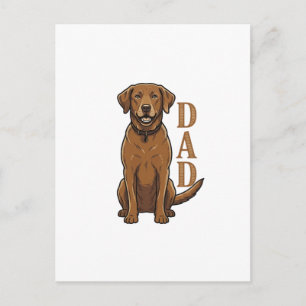 Vintage Bruine Hond Vader T-shirt Ontwerp_1 Briefkaart
