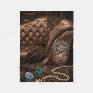 Vintage bruine leer textuur klassieke luxe fleece deken