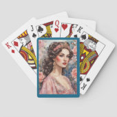 Vintage Bruine Ogen Lady Pokerkaarten (Achterkant)