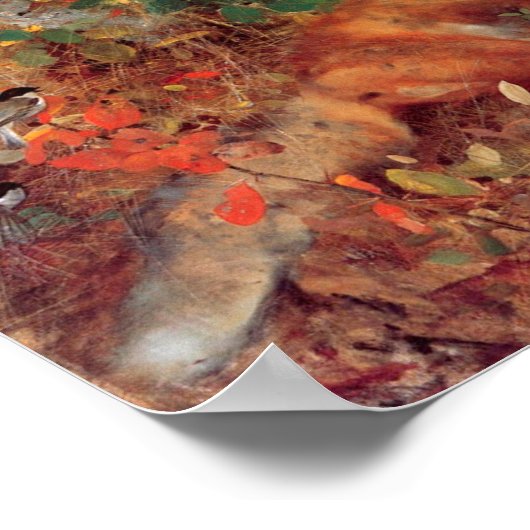 Vintage Bruno Liljefors Foxes Poster (Hoek)