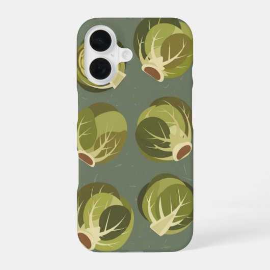 Vintage Brussels Sprouts Pattern iPhone 16 Hoesje (Achterkant)