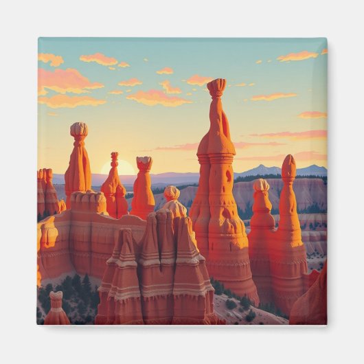 Vintage Bryce Canyon Utah Retro Reis Magneet (Voorkant)