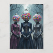 Vintage Bubblegum Machine Ladies Briefkaart (Voorkant)