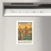 Vintage Budapest Hungary Travel Art Print Magneet (Insitu (Vaatwasser))