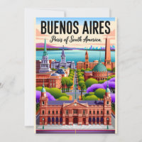 Vintage Buenos Aires Argentinië Retro Illustratie 