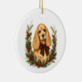 Vintage Buff Cocker Spaniel Kerst Ornament (Rechts)