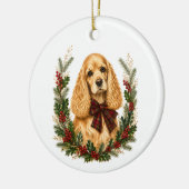 Vintage Buff Cocker Spaniel Kerst Ornament (Links)