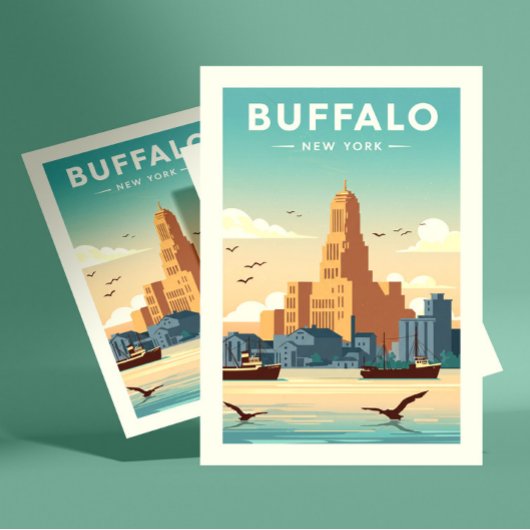 Vintage Buffalo Briefkaart