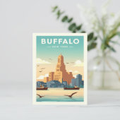 Vintage Buffalo Briefkaart (Staand voorkant)