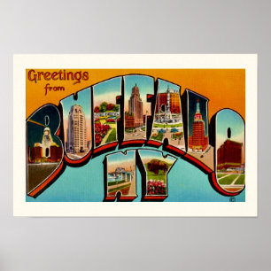 Vintage Buffalo New York ansichtkaart print