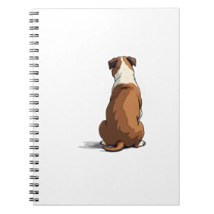 Vintage Bulldog Achteraanzicht Illustratie Hond Li Notitieboek