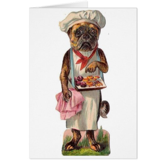 Vintage - Bulldog in Chef's Outfit, (Voorkant)
